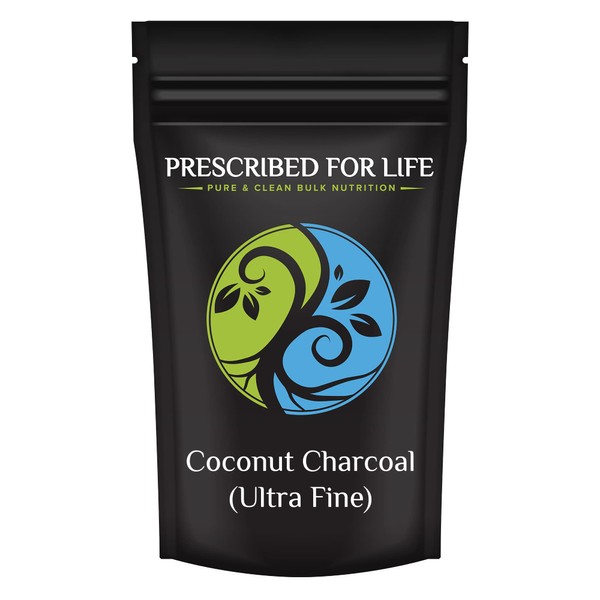 Prescribed for Life Coconut Charcoal - Activated Coconut Shell Charcoal Fine Husk Food Grade Powder (Ultra-Fine) - Organic Approved, 8 oz