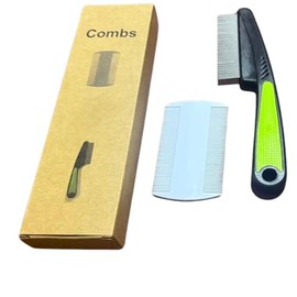 Precision Comb Set – 2-Piece Fine Tooth Grooming Kit with Metal and Plastic Combs for Hair, Beard, and Scalp Care – Tangle & Flake Removal Tool