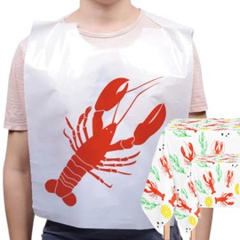 Oojami Crawfish Essentials 2 Crawfish Table Cover, 15 Crawfish Bib - Ideal for Birthday, Party, Lobster Party, Crawfish Party, Summer Picnic