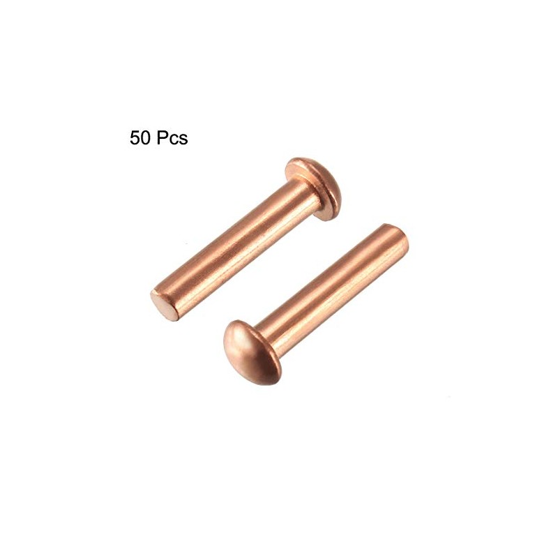 sourcing map Pack of 50 5/32" x 45/64" Round Head