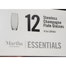 Martha Stewart Essentials 12-Pc. Stemless Champagne Flute Set A9