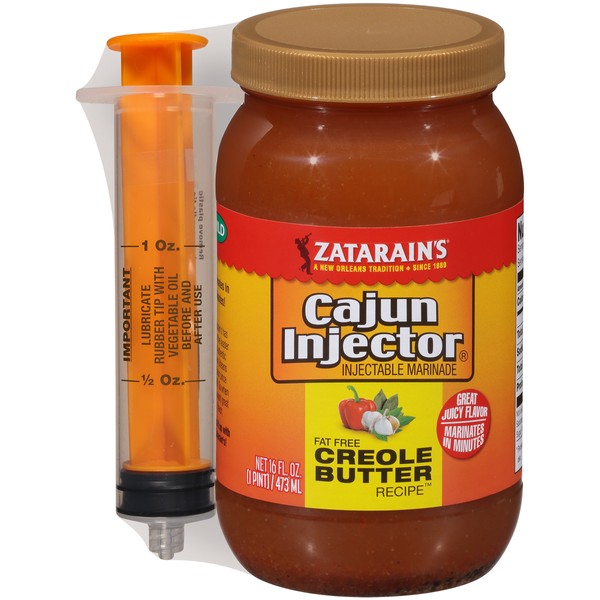 Zatarain's Cajun Injectors Creole Butter Recipe Injectable Marinade with Injector, 16 oz