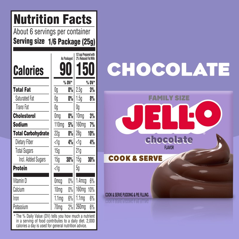Jell-O Cook & Serve Chocolate Flavor Pudding & Pie Filling