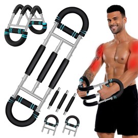 Twister Arm Trainer, 88–132Lb Adjustable Chest Arm Workout Equipment with Anti-Slip Grips, Portable Arm Trainer for Men, Detachable Fitness Equipment for Chest, Shoulder & Forearm Strength, 3 Springs