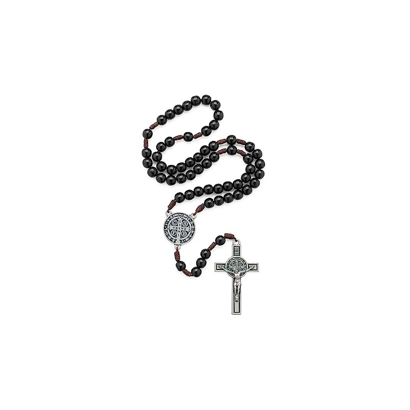 Intercession St. Benedict Holy Medal Rosary (Black)