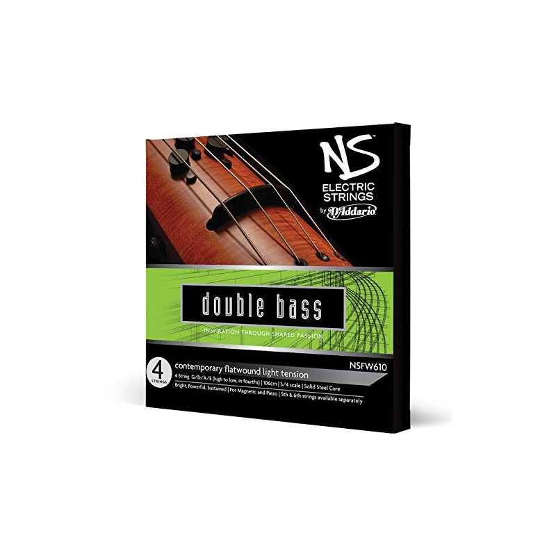 D'Addario NS Electric Contemporary Bass String Set, 3/4 Scale, Medium