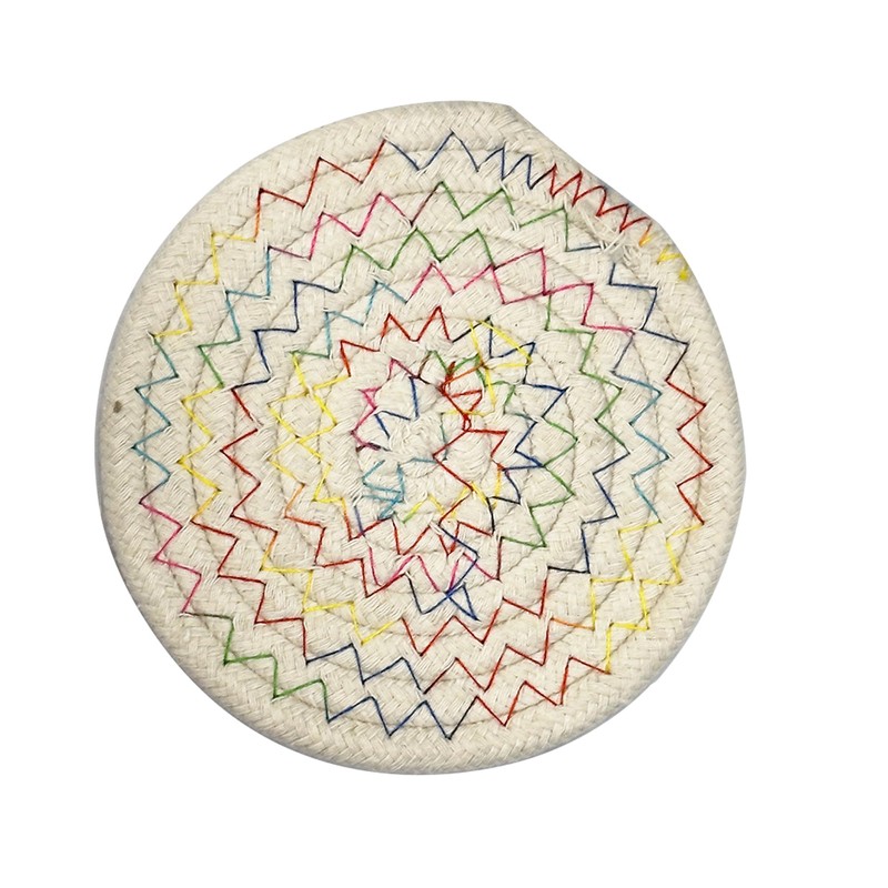 Cotton Woven Absorbent Coaster Set, 6pcs Bar Coasters, Woven Coasters