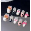 Handmade Press On Nails Short MouyouGlow, Round Kawaii Cute Nude