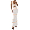 Saodimallsu Womens 2 Piece Sets Summer Striped Crochet Knit Coverup