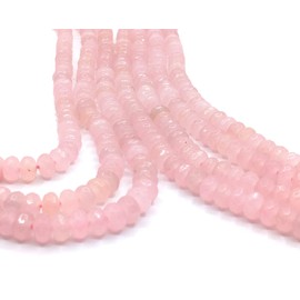 Gemstone Beads Agate Stone 4 mm 30 Pieces Faceted Rondelle Gemstones Semi-Precious Stone Jewellery Beads Small Beads Chain (Pink)