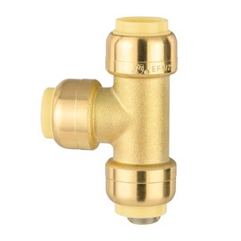 EFIELD 1/2" Tee Push Fit Brass Fittings for Connecting Pex, Copper, CPVC with Separator Clip, UPC Certified, Pack of 2