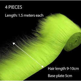 4pcs Faux Fur Fabric Pre Cut Strips - 2"x60" Fur Faux Fabric Fur - Super Soft Craft Fur Trim Fuzzy Fabric -Faux Fur for Crafts, Costumes & Decoration