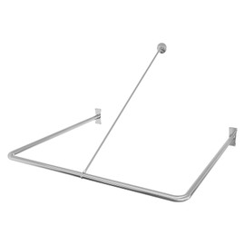 Naiture Fitting Room for Clothing Store, Changing Room Curtain Rod Used in Mall, Boutique, Wedding Dress Shop, U Shaped Heavy Duty 304 Stainless Steel with Ceiling Support, 36'' x 36'', Chrome Finish