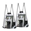 AdiStylinno 2 Pcs Drawstring Backpacks, See Through PVC Waterproof Drawstring