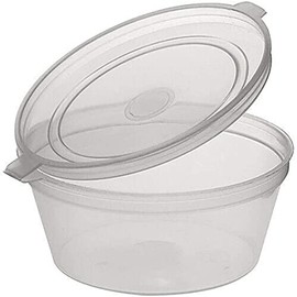 PNW 50 X 2oz Sauce Pots with Hinged Lids Round Food Containers Deli Pots Sauce Tubs,HSC-2