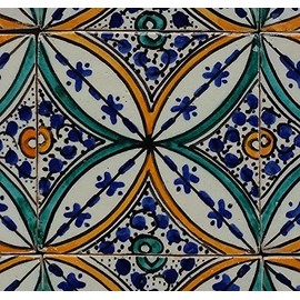 Casa Moro Moroccan Ceramic Tile Saba 10 x 10 cm Colourful Hand-Painted Oriental Tile Crafts from Morocco Wall Tile for Beautiful Kitchen Shower Bathroom HBF8022
