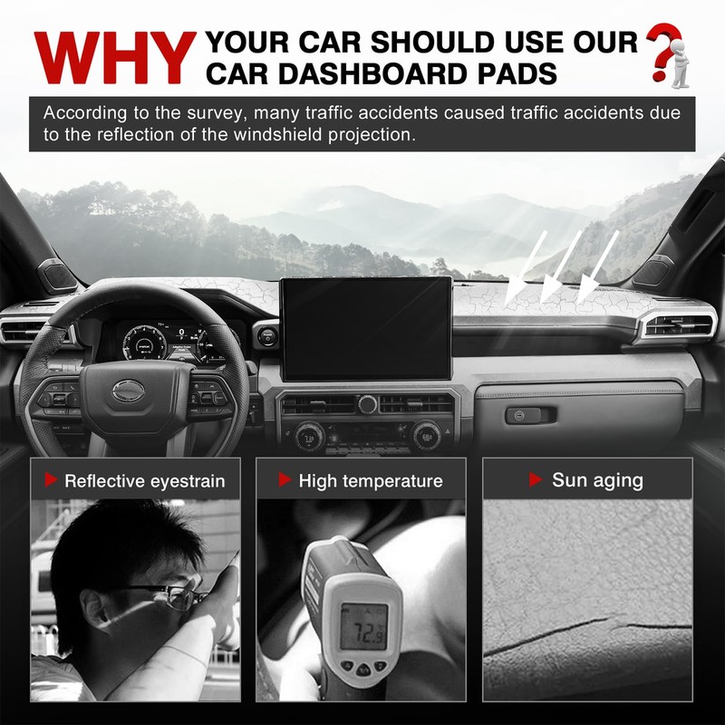 Autorder Dashboard Cover Mat for 2024 2025 2026 Toyota Tacoma