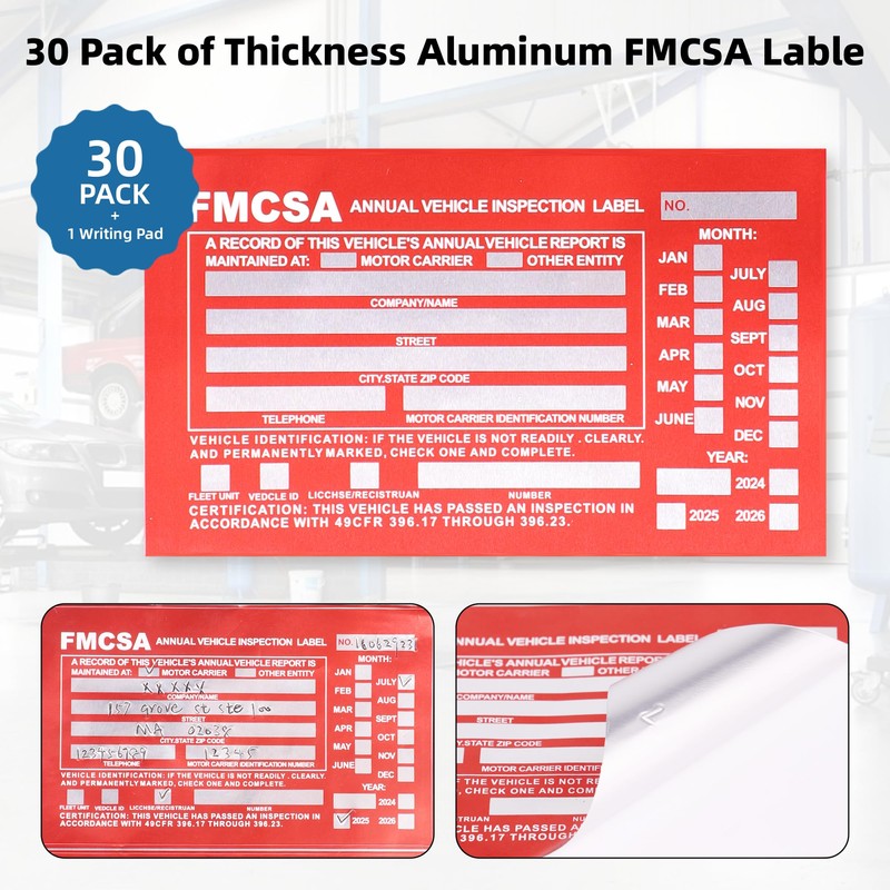 30-Pack Annual Vehicle Inspection Report Form, 3-Ply Carbonless Form and