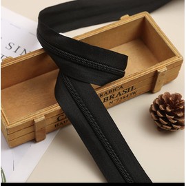 15m/50ft/Full Length Nylon Zipper with 10 Metal #8 Sliders Zipper for Sewing Clothes Crafts Sewing Black Zipper (332, 15m)