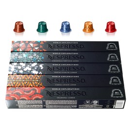 Nespresso World Explorations Pack: Vivalto Lungo, Linizio Lungo, Fortissio Lungo, Envivo Lungo, Shanghai Lungo, 50 Capsules