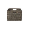 Loma Rectangular Rattan Storage Basket with Cut-Out Handles - Black-Wash