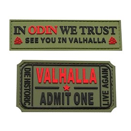 in Odin We Trust Ticket to Valhalla Admit One Patch (Bundle PVC Rubber- Mtu2-W3)