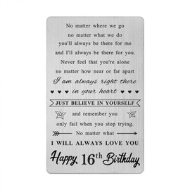 16th Birthday Gifts for Girls Boys, 16 16th Birthday Wallet Card Gifts for Son Daughter