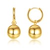 Gold Hoop Dangle Earrings for Women, Small Ball Drop Earrings