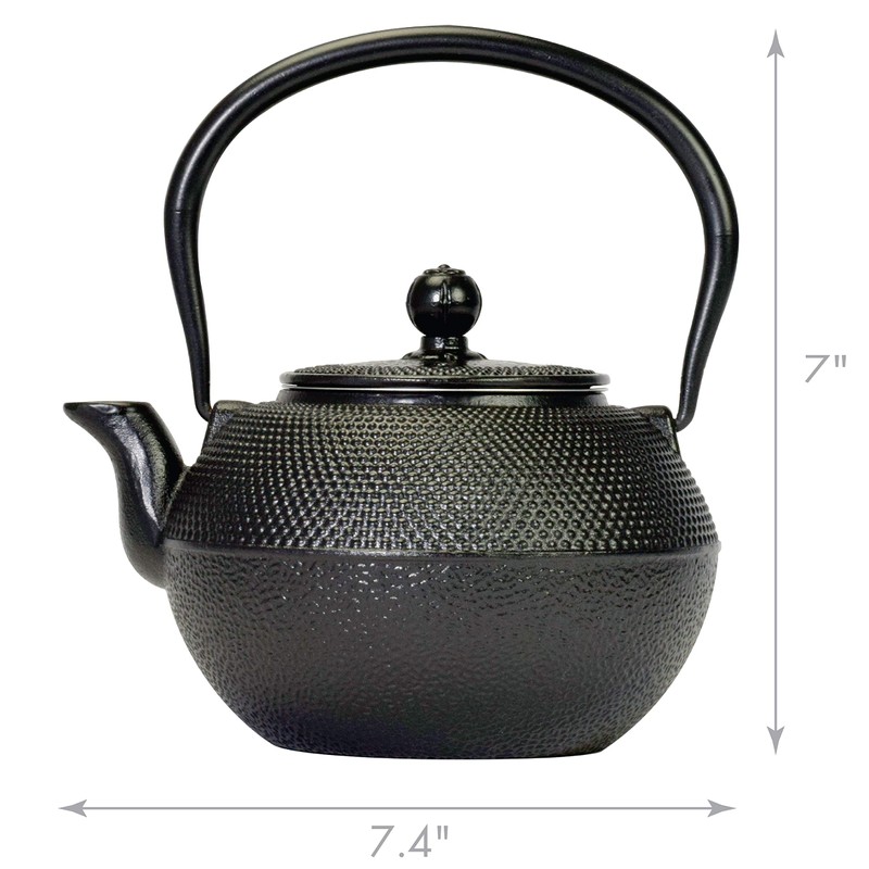 Primula Black Hammered 40 Ounce Cast Iron Teapot