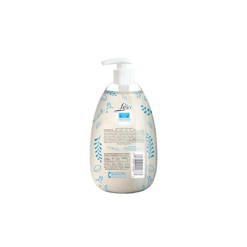 Jabón Líquido de Manos Lirio Clean & Pure Coco 500ml