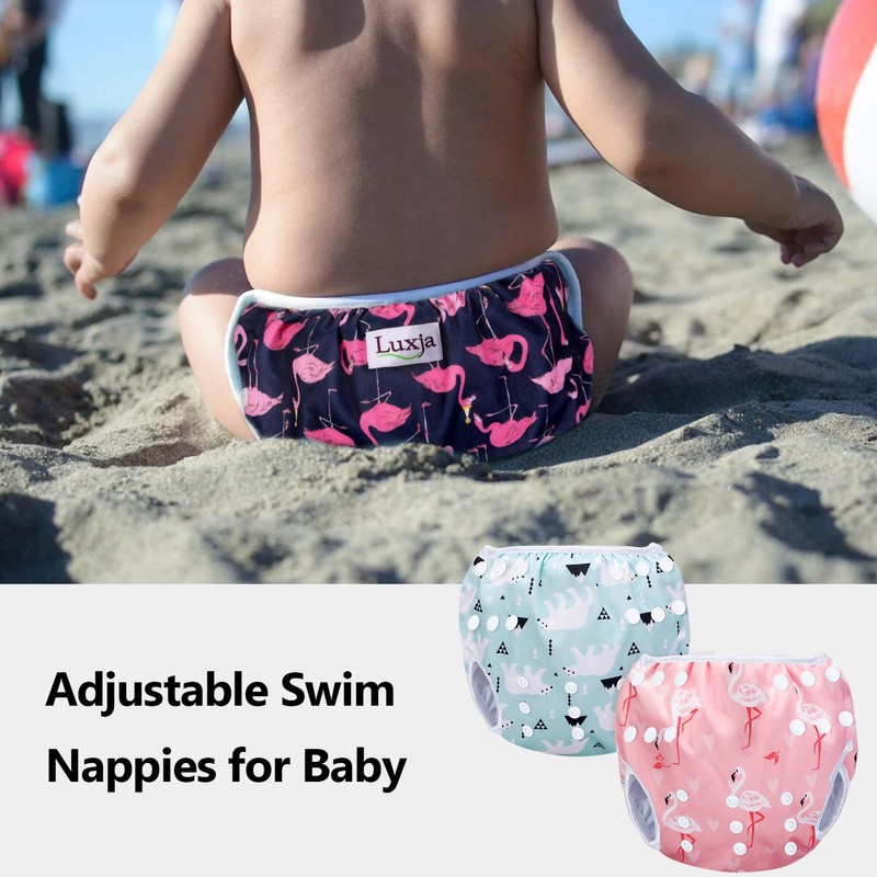 Luxja Reusable Swim Nappy (Pack of 2) Adjustable Nappy for