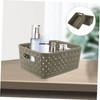 Operitacx 3pcs Dark Woven Storage Basket with Handle Decorative Desktop