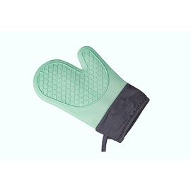 Star Elm Heat Resistant Silicone Oven Mitts, 500°F Non-Slip Mitts for Cooking, Baking and Grilling, Extra Thick Kitchen Mitts with Grippy Texture (One) (Mint Green)