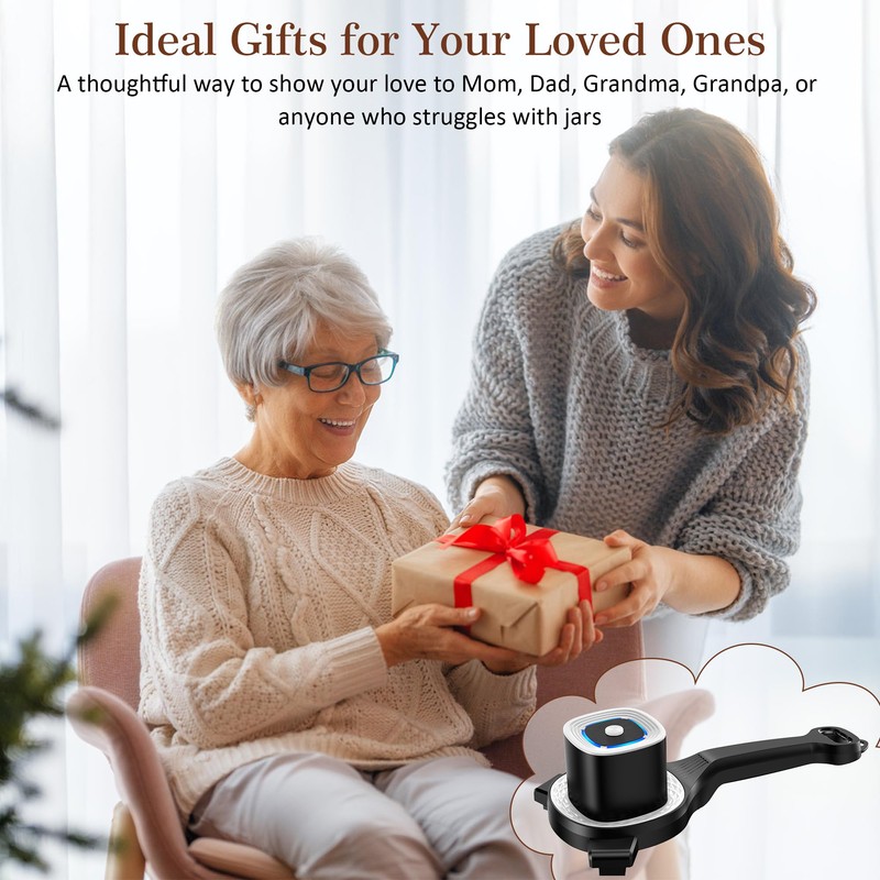 Electric Jar Opener for Seniors with Auto-Adjusting Gripper,Fit 1"-3.5" Cap