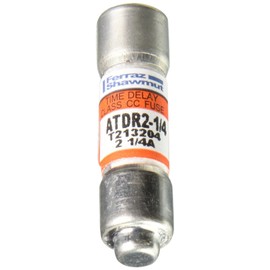 Mersen ATDR Amp-Trap 2000 Time-Delay/Class CC Fuse, 600VAC/300VDC, 200kA AC/100kA DC, 2.25 Ampere, 13/32" Diameter x 1-1/2" Length