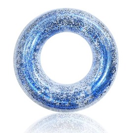 Swimming Ring for Children 5-10 Years, Blua Sequin Swimming Ring Inflatable Ring with 70 cm Diameter, Thick PVC Pool Inflatable Swimming Ring for Swimming Pool Water Outdoor Toy Party Accessories
