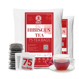 Akshit 150 Hibiscus Tea Bags, Pure Hibiscus Flower Tea, Te De Hibisco, Loose Leaf Hibiscus Tea, Non-GMO, Sugar Free, Caffeine Free Herbal Tea