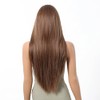 Peluca Larga con Flequillo Recto - Cabello Natural para Mujer