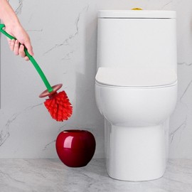 CHérry Toilet Brush - Deep Cleaning Toilet Scrubber - Creative Toilet Brush with Holder Bowl & Long Handle - Compact Size Toilet Bowl Brush for Bathroom Toilet Cleaning