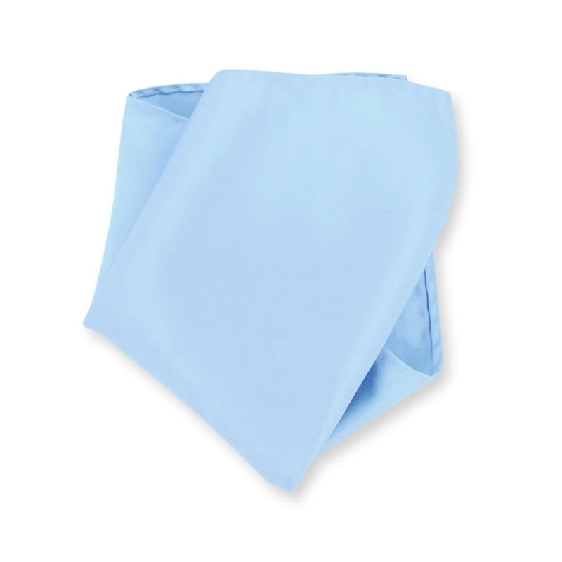 Color sólido Hankerchief bolsillo cuadrado pañuelo pañuelos para hombre, Celeste