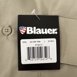 BLAUER 8760 Silver Tan Long Sleeve  Supershirt  L 30 Reg 16-16.5