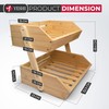 YESHI Bamboo Fruit Basket For Kitchen counter, 2 Tier Fruit