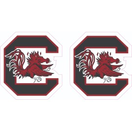 Gamecocks White Outline Inspired Full Size Football Helmet Decals