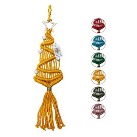 MadeTerra S House Macrame Wall Hanging kit Christmas, Woven Macrame Christmas Trees, Christmas Tree Macrame Boho Hangings Decor, Christmas Tree Macrame Boho Hangings Decor (Organge)
