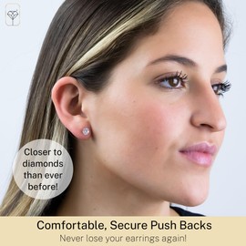 MAX + STONE 14k White Gold AAAAA 6.5mm Round Brilliant Cubic Zirconia Earrings CZ Studs | 3.6 Carats Total