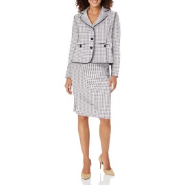 Le Suit Women's JKT/Skirt Suit, Vanilla ICE/Black