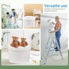 10 Pack White Plastic Bucket with Handle and Lid Food