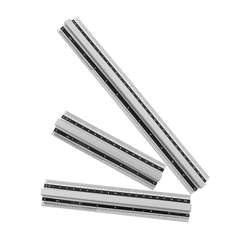 Operitacx 4sets Aluminum Ruler Measuring Tool Multifunctional Three Multi-use Measuring