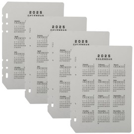 STOBOK 4Pcs 2025 Calendar Binder Dividers A5 Binder Inserts Plastic Frosted Transparent Planner Inserts 6-Hole Notebook Index Dividers Bill Saving Organizer
