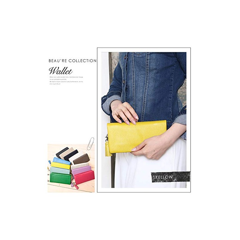 BEAURE [Vyre] B-0003 Genuine Leather Round Long Wallet with Tassel